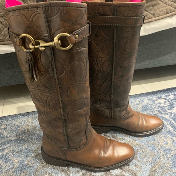 Coach VIVICA Leather Riding Boots size 5.5 - Picture 2 of 15